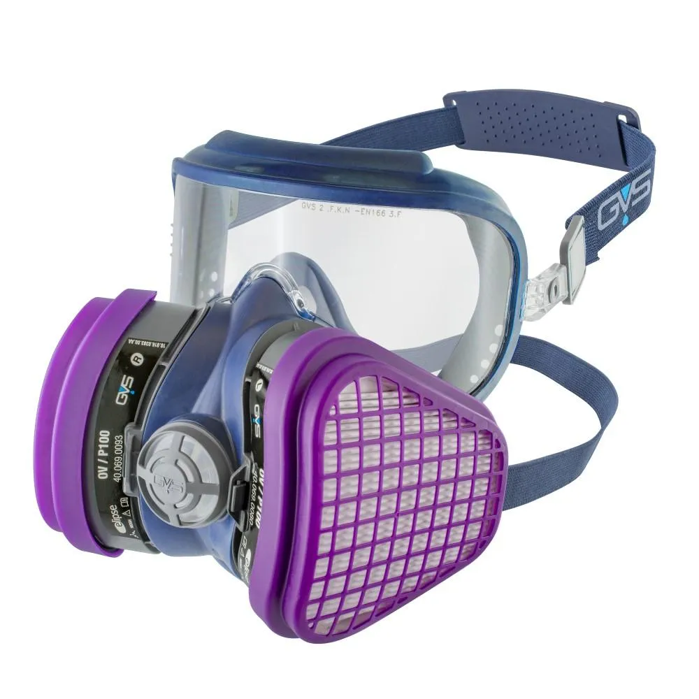 Half Face Mask Respirator with Attached Goggles and Various Filters - GVS Integra