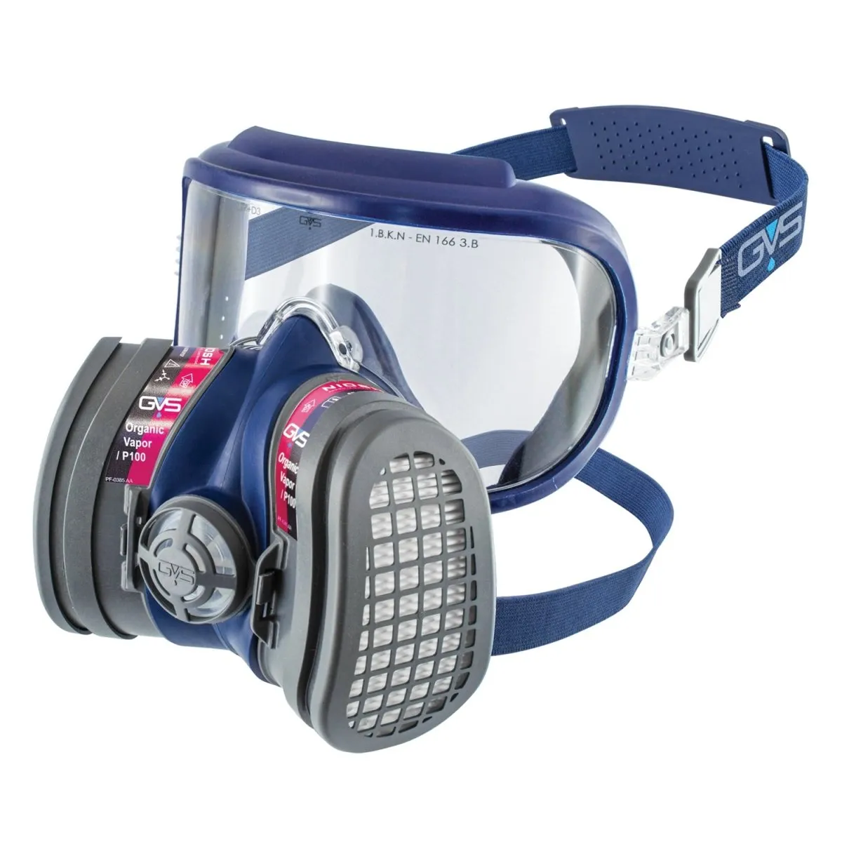 Half Face Mask Respirator with Attached Goggles and Various Filters - GVS Integra