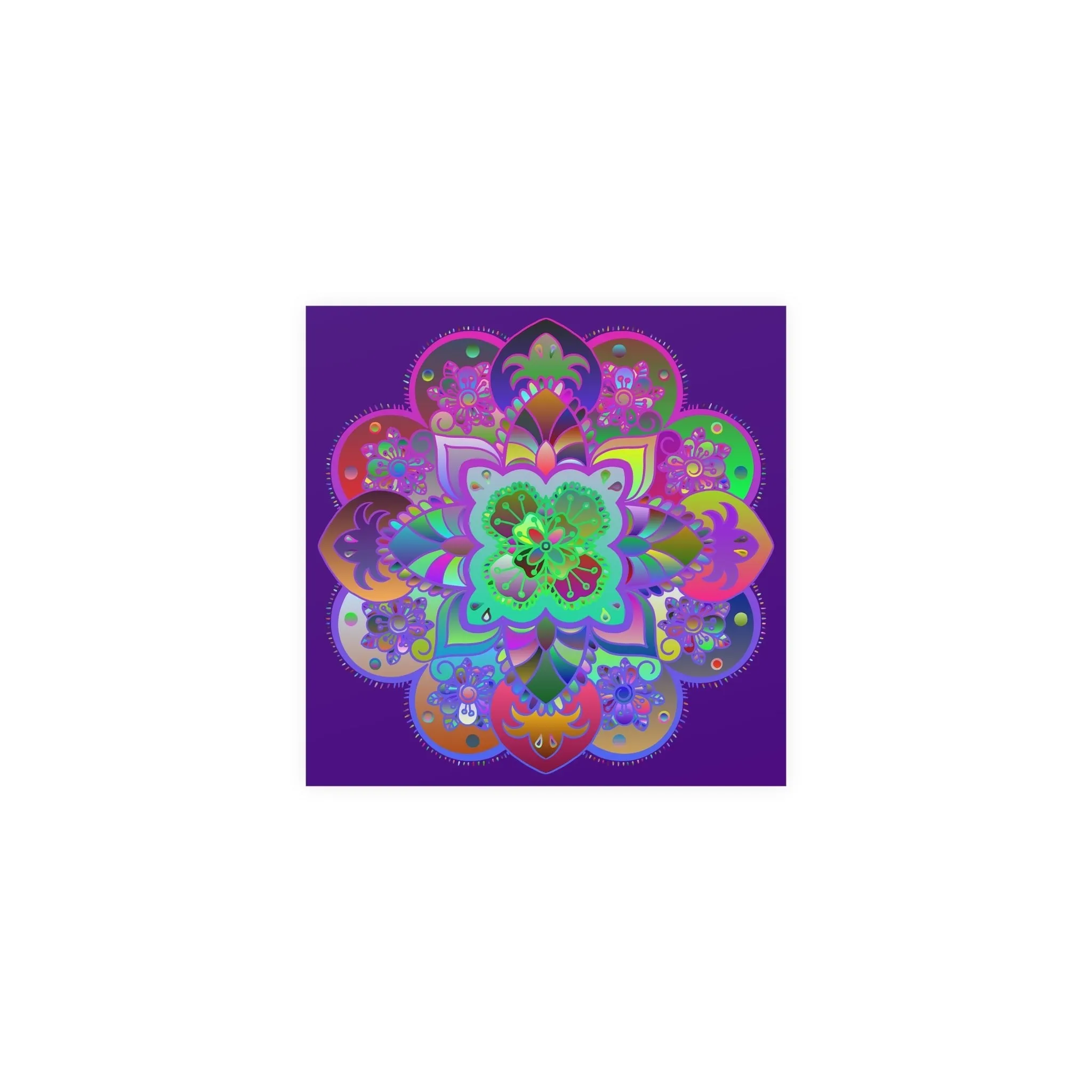 Hand-Drawn Mandala Art Poster - Dark Purple