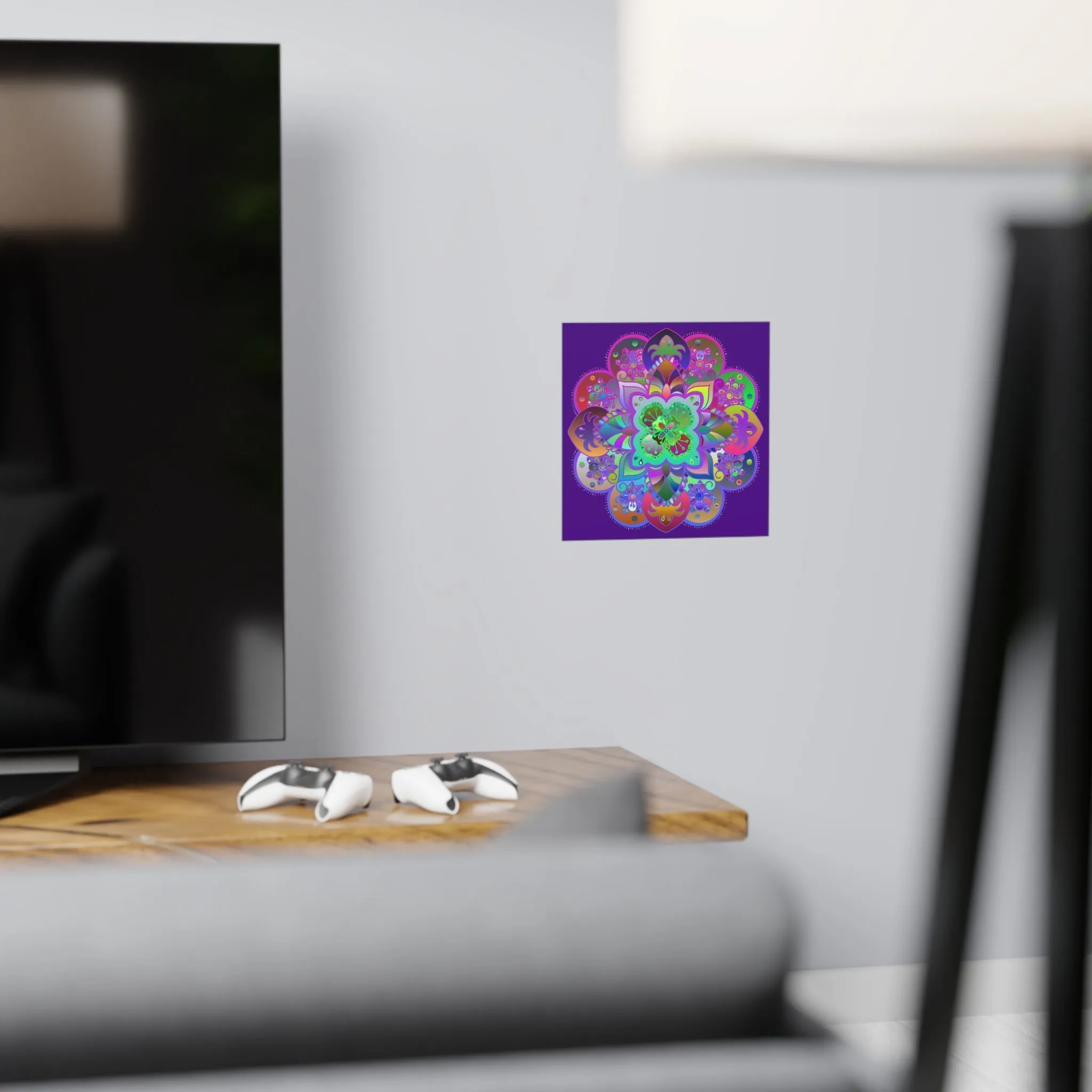 Hand-Drawn Mandala Art Poster - Dark Purple