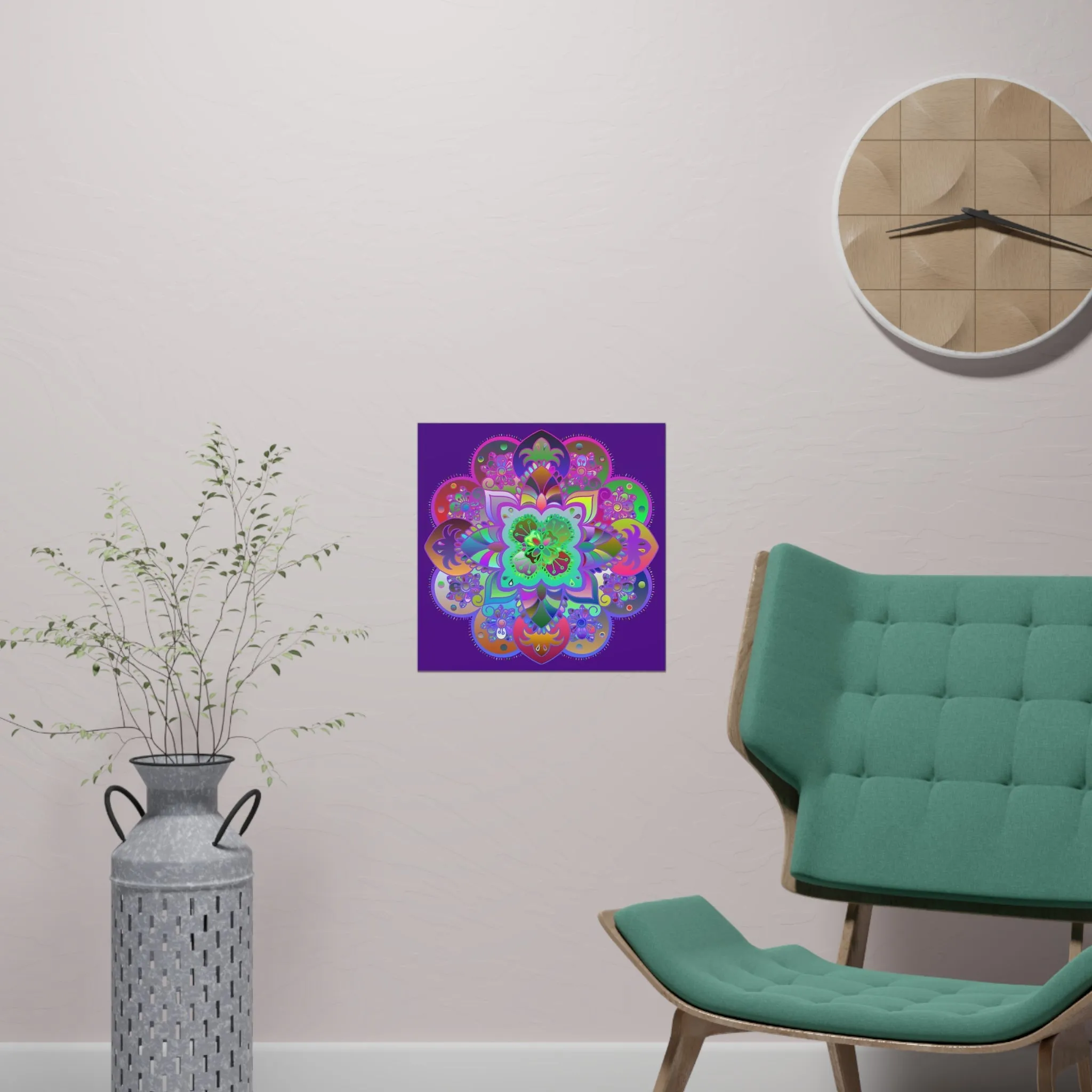 Hand-Drawn Mandala Art Poster - Dark Purple