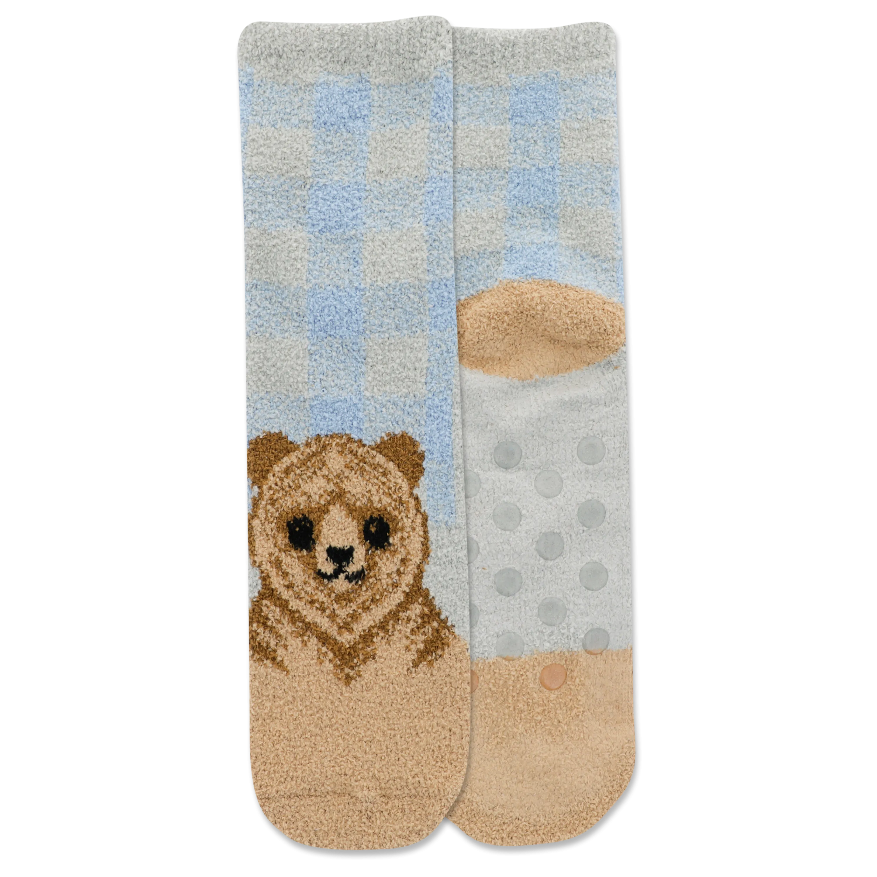 HOTSOX Women's Bear Cozy Non-Skid Short Crew Socks