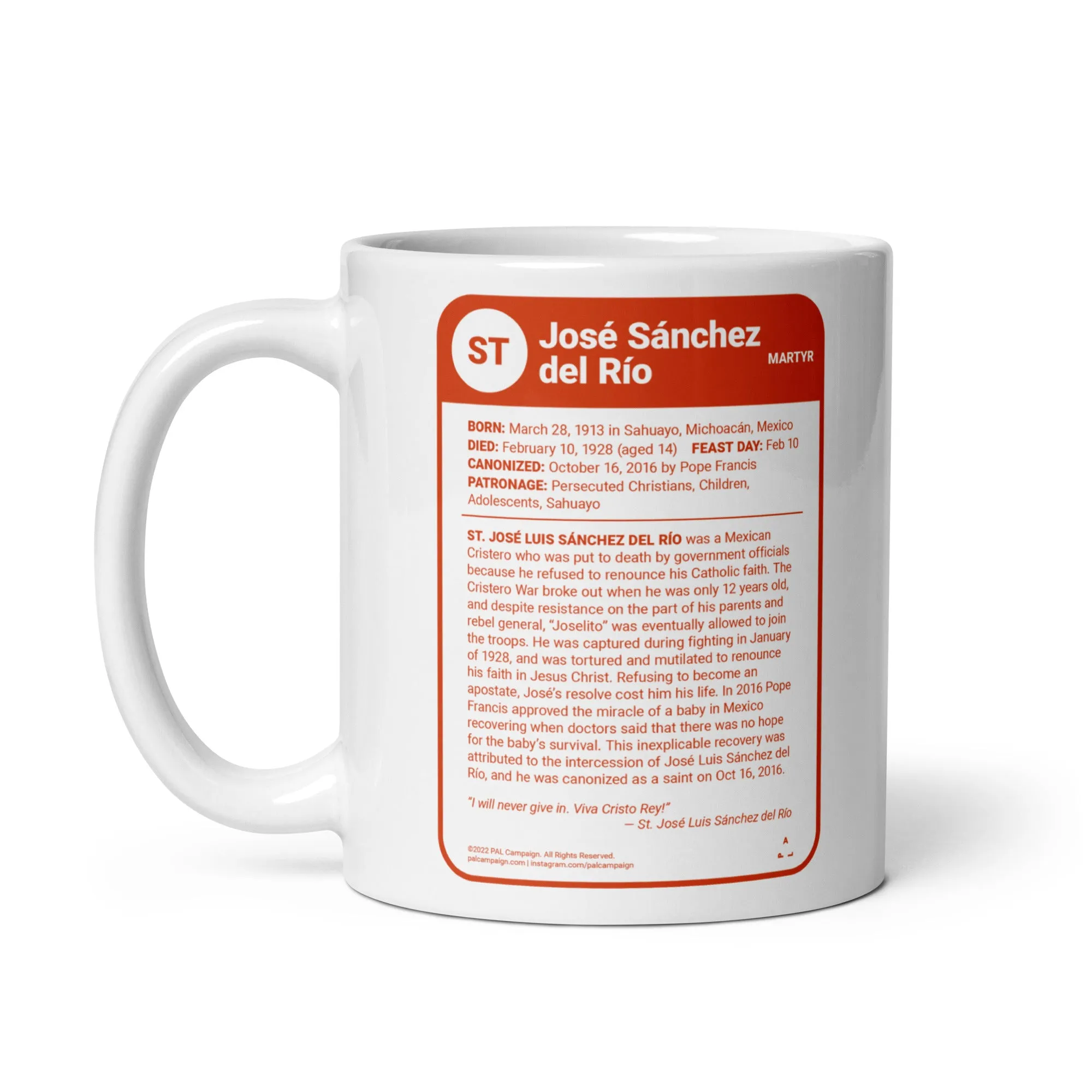 José Sánchez del Río Saint Card Mug