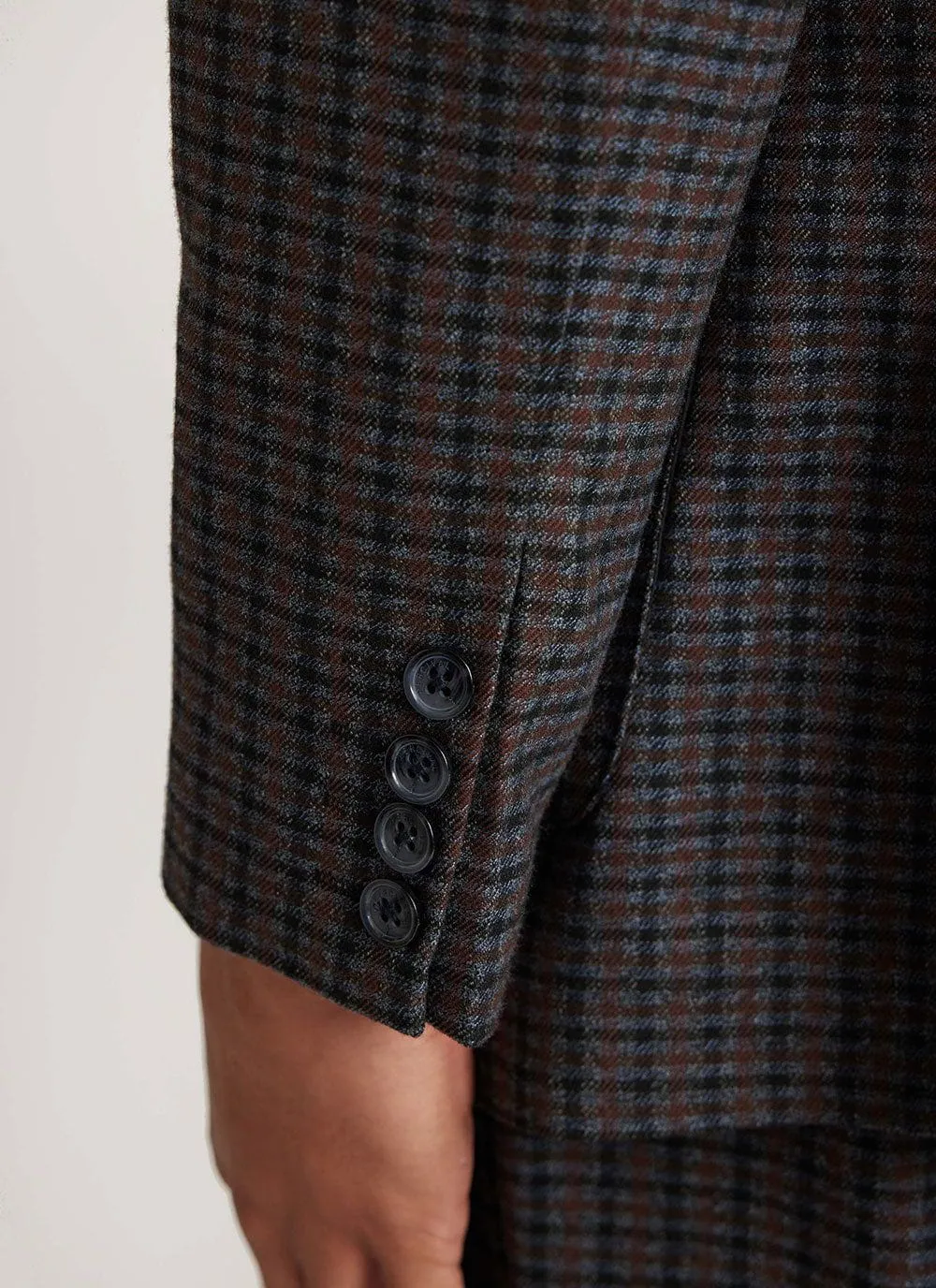 Mini Check Tailored Blazer | Grey