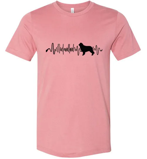 Newfoundland Heartbeat Unisex Short Sleeve Shirt Black