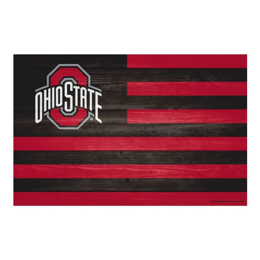 Ohio State Buckeyes 11" X 17" American Flag Sign