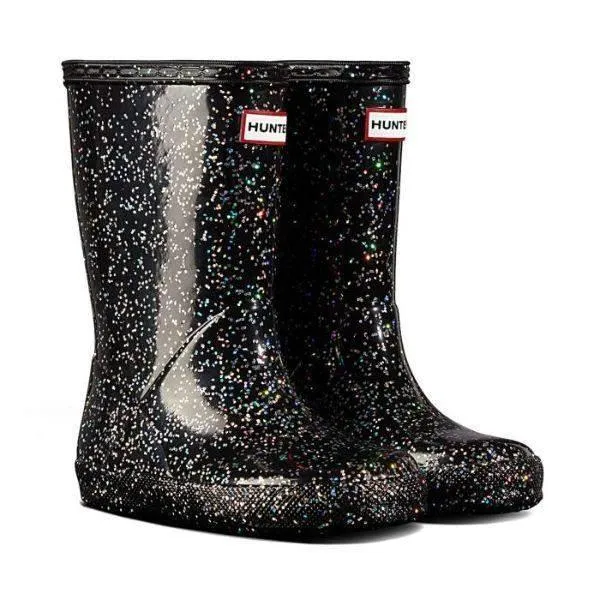 Original Kids First Giant Glitter Black Rain Boots