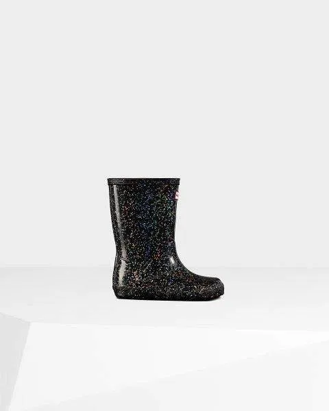 Original Kids First Giant Glitter Black Rain Boots