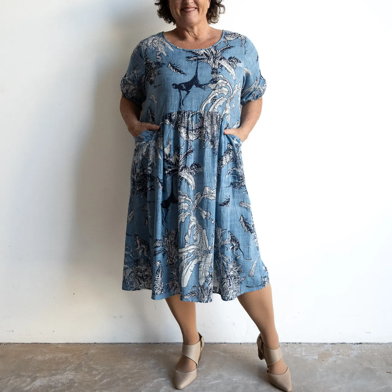 Picnic Perfect Smock Dress - Safari Chambray