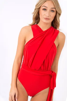 Red Multiway Slinky Bodysuit - Mindy