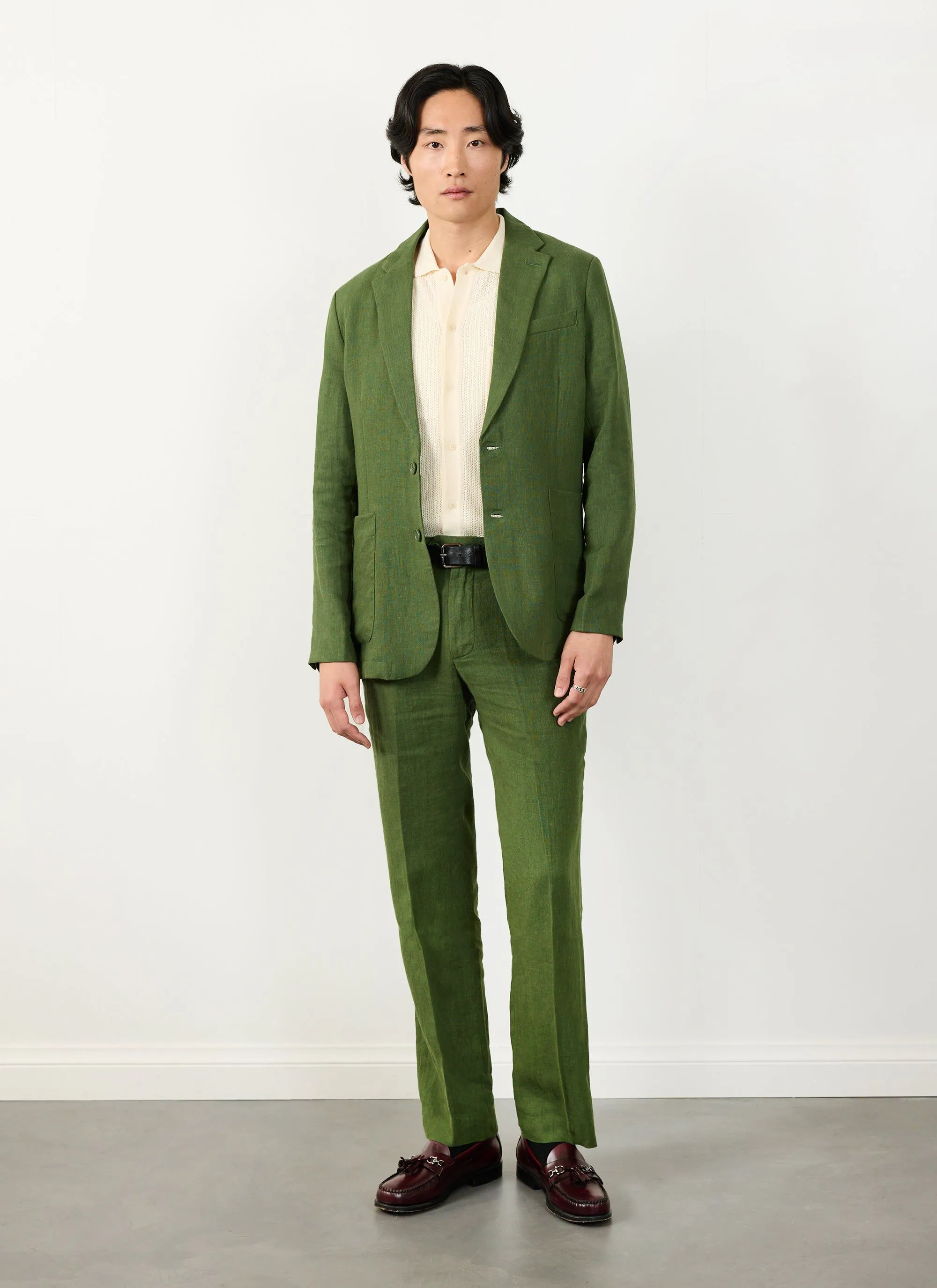 Tailored Linen Blazer | Forest