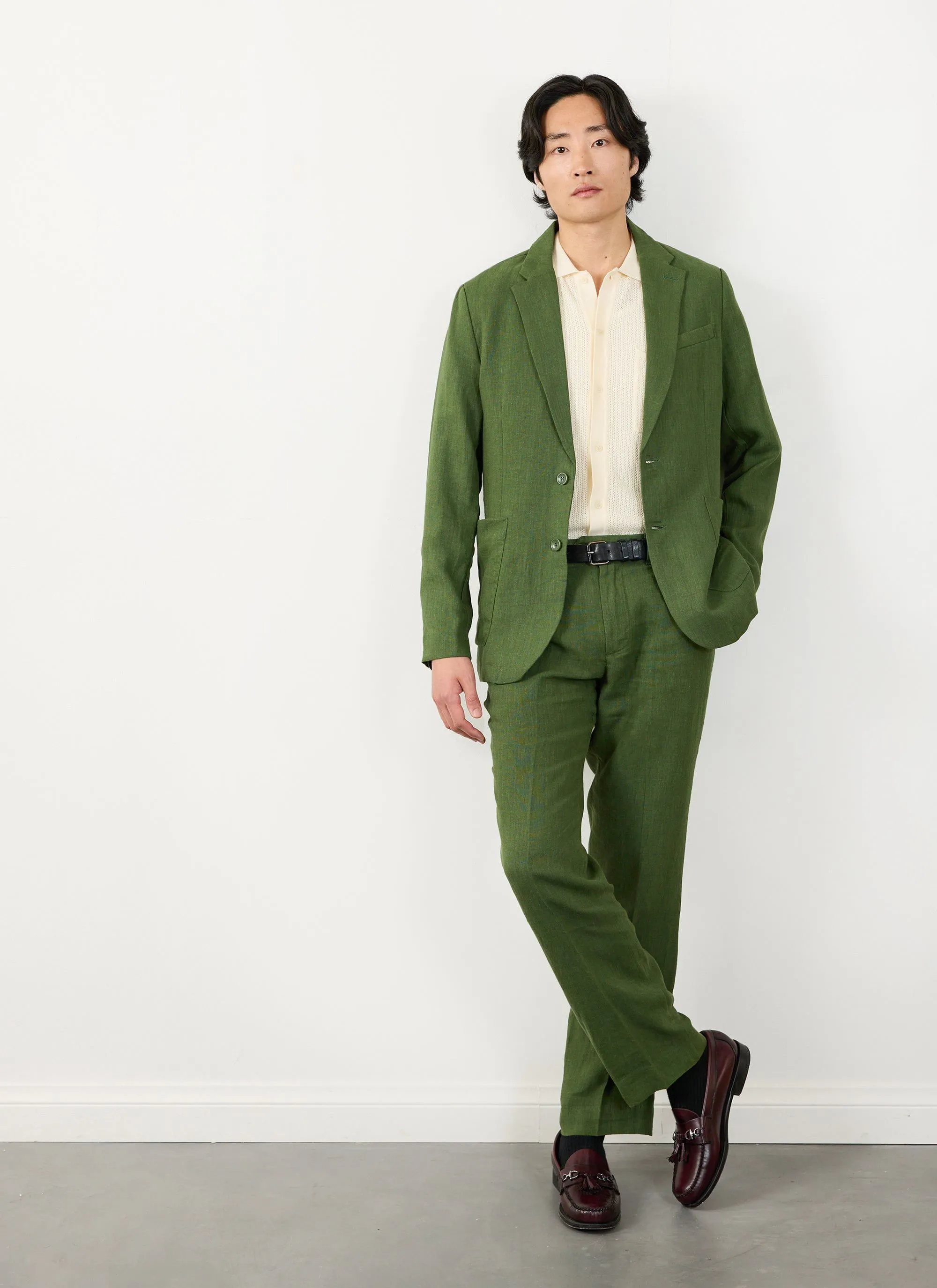 Tailored Linen Blazer | Forest