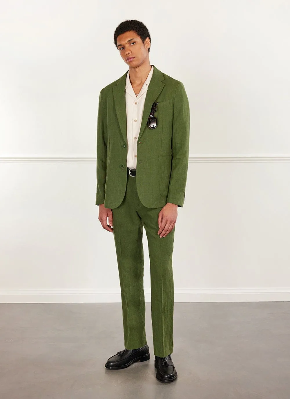 Tailored Linen Blazer | Forest