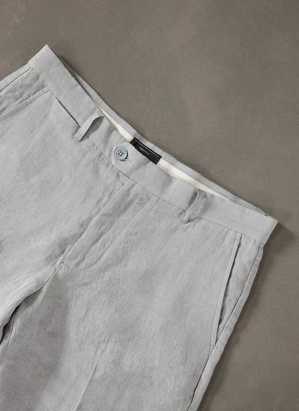 Tailored Linen Trousers | Light Blue