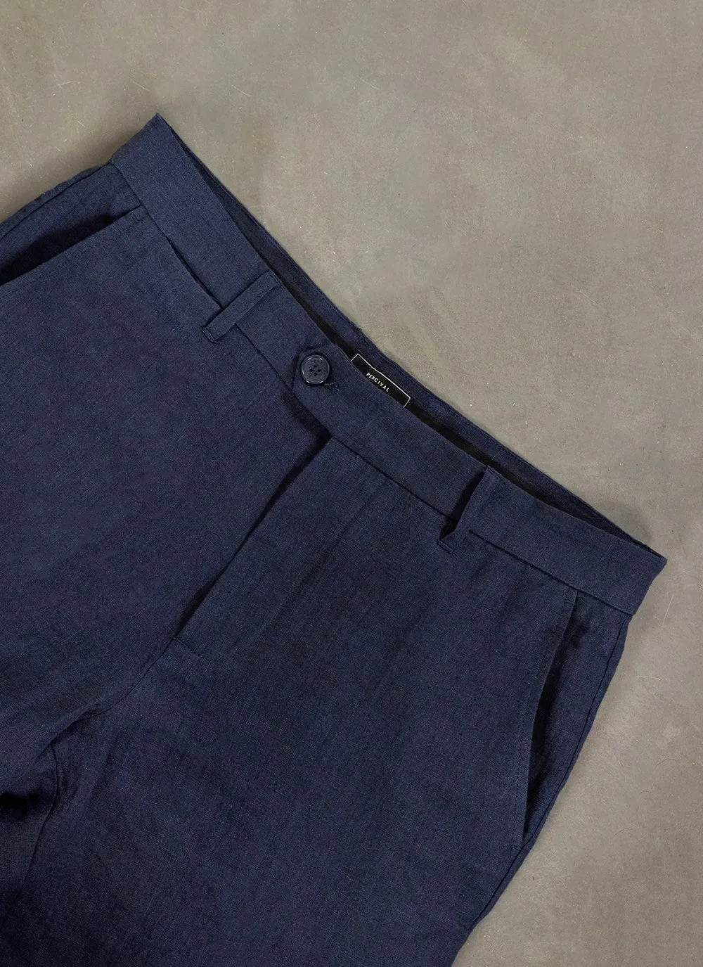 Tailored Linen Trousers | Navy