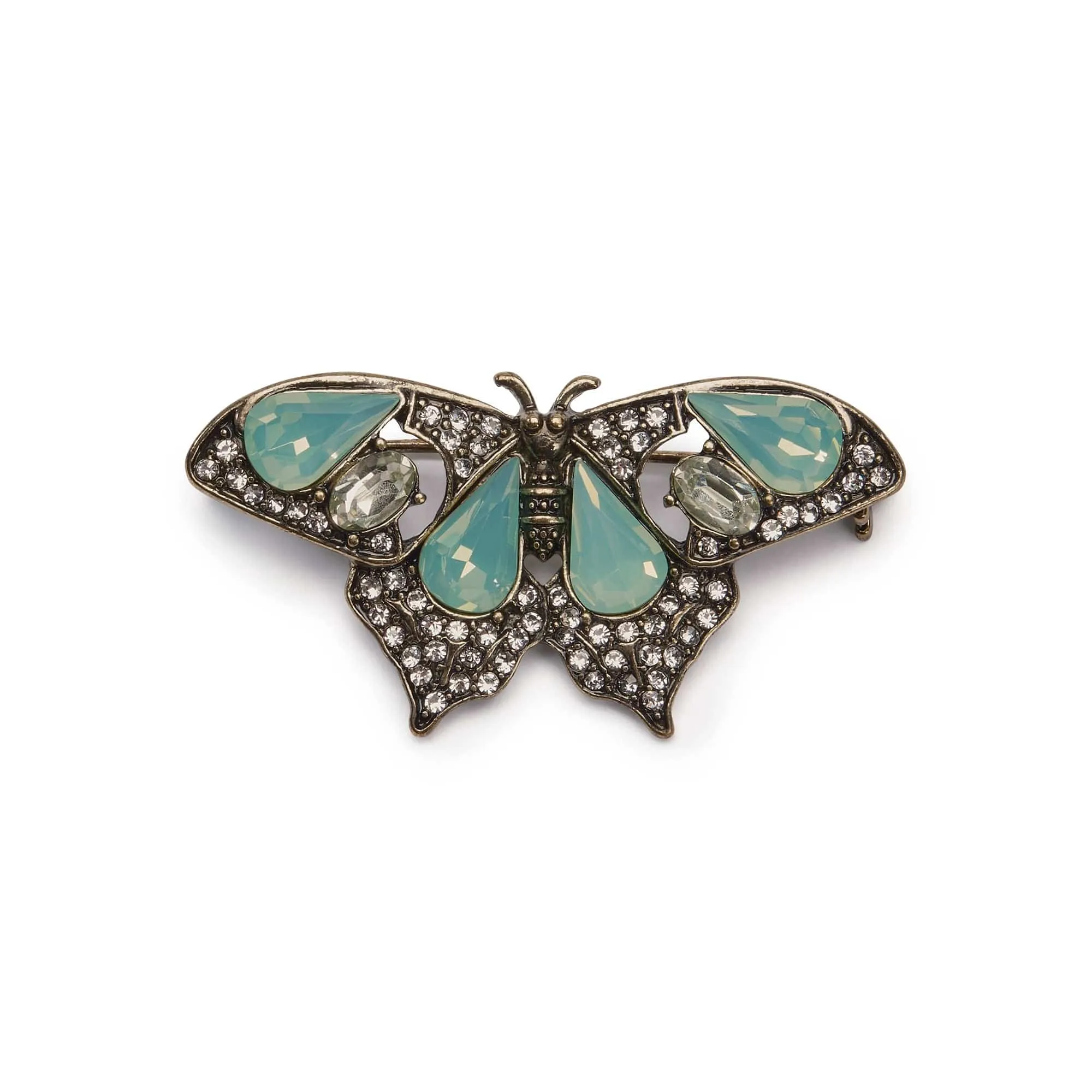 Vintage Butterfly Brooch: Opal Green Vintage Brooch