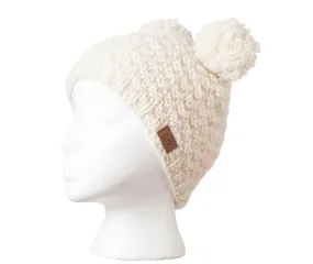 White Wool Pom Pom winter hat, white fleece Hat, Double Pom Pom, Wool beanie, Fleece Lined